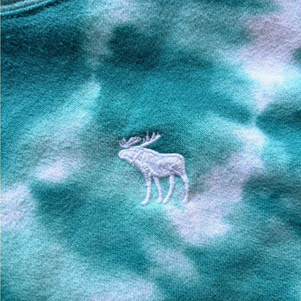 Abercrombie Kids Tie-Dye Sweatshirt Teal White Size 10 - Picture 3 of 4